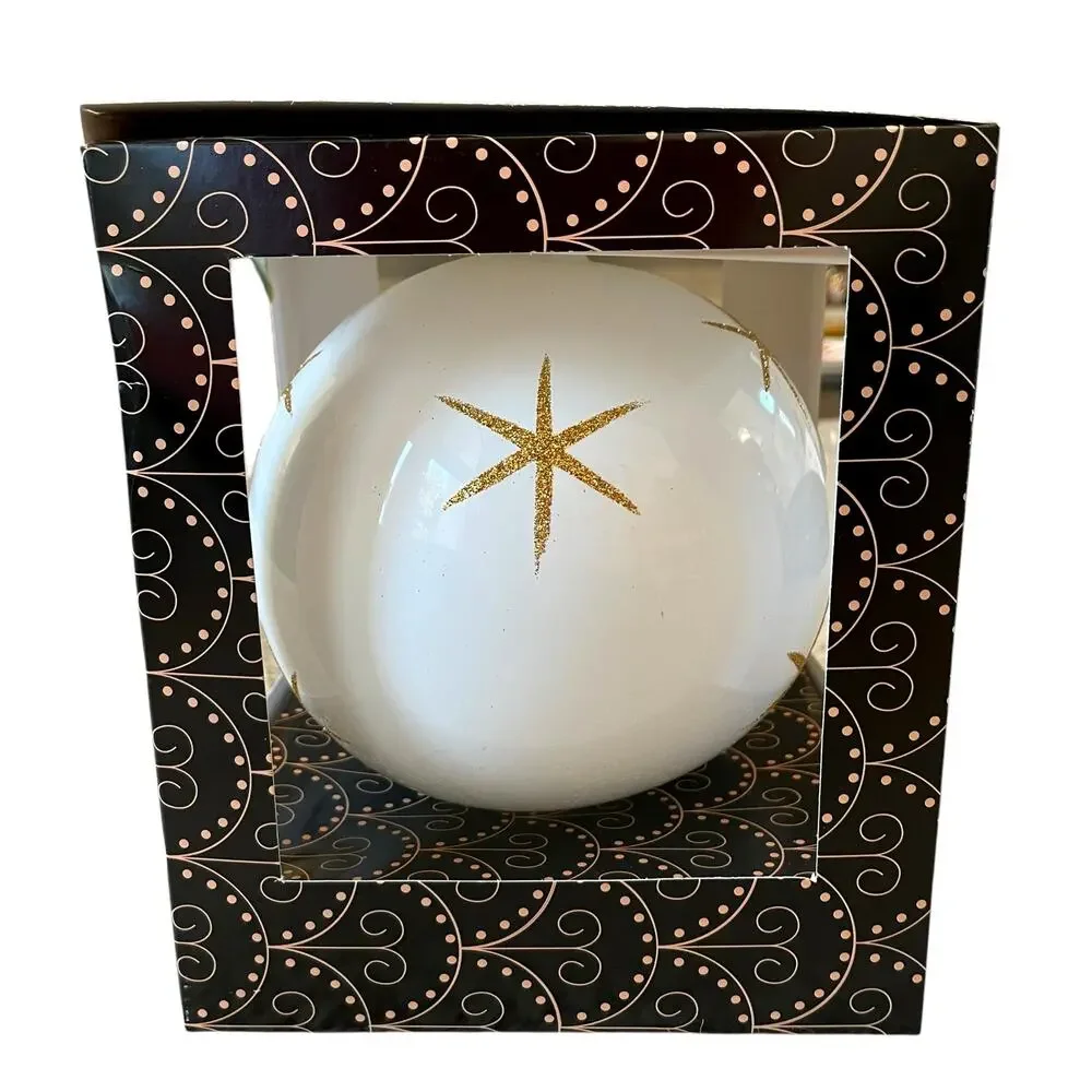 Hand Blown in Poland Glass NUTCRACKER Christmas Ornament Large 6in Glittery New